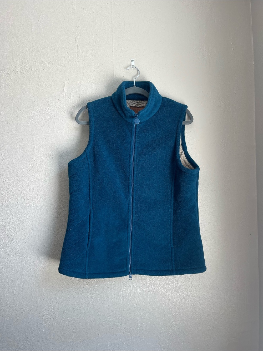 Women's Teal Fleece Vest with Sherpa Lining